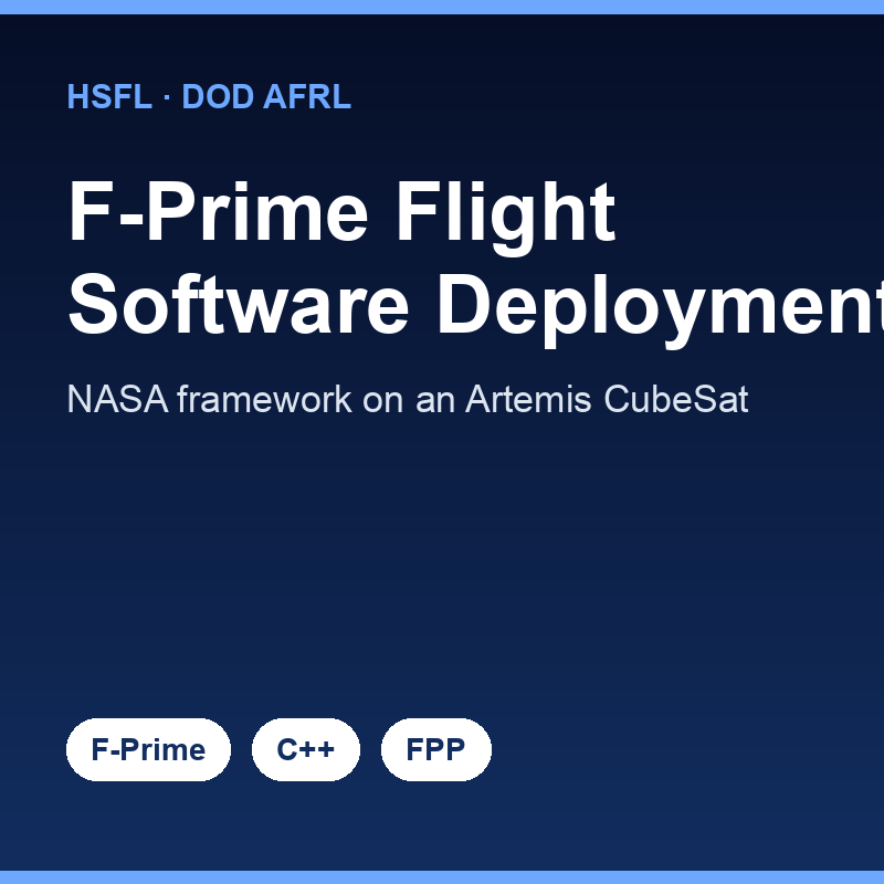 F Prime flight software running on Artemis CubeSat hardware